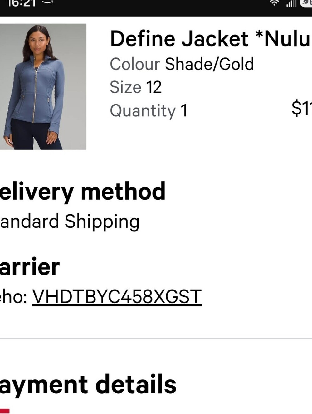 Lululemon Define Jacket Nulu Shade Gold Zip Blue Size 12 Sold Out Rare - Picture 3 of 10